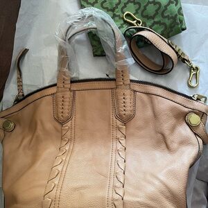 orYANY Beige Leather Shoulder Bag